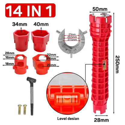 Multifunctional Bathroom Wrench Universal Adjustable Double-ended Wrench Aluminium Alloy Open End Spanner Home Repair Hand Tool