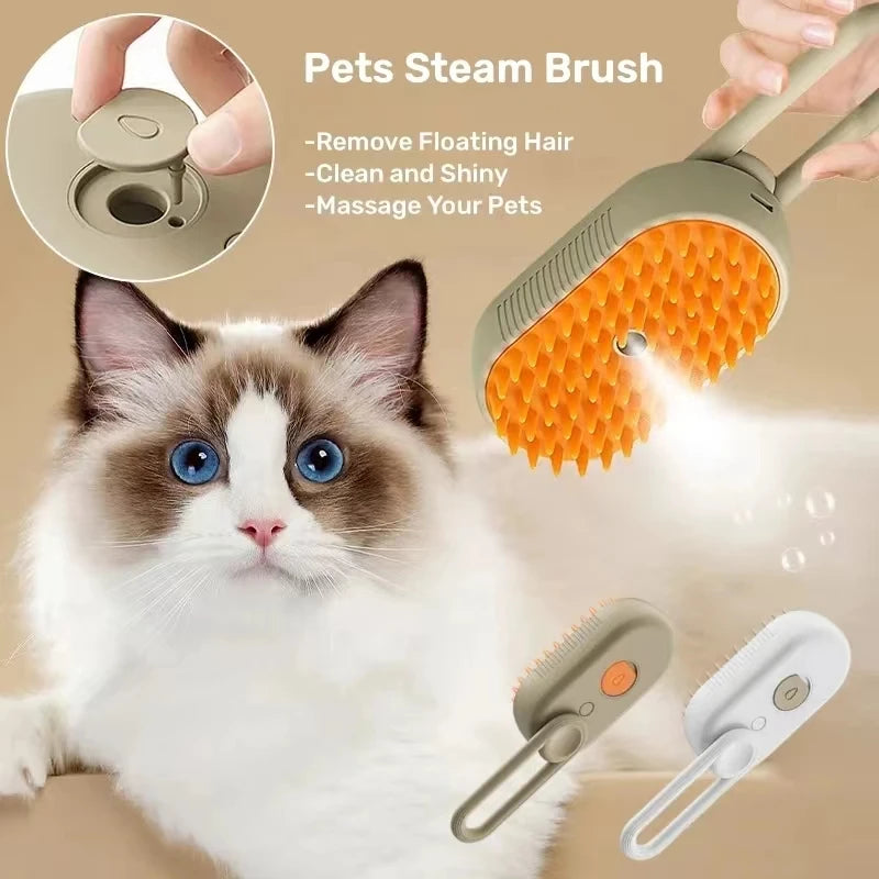 Steam Brush for Cats Soft Electric Water Jet