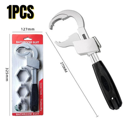 Multifunctional Bathroom Wrench Universal Adjustable Double-ended Wrench Aluminium Alloy Open End Spanner Home Repair Hand Tool